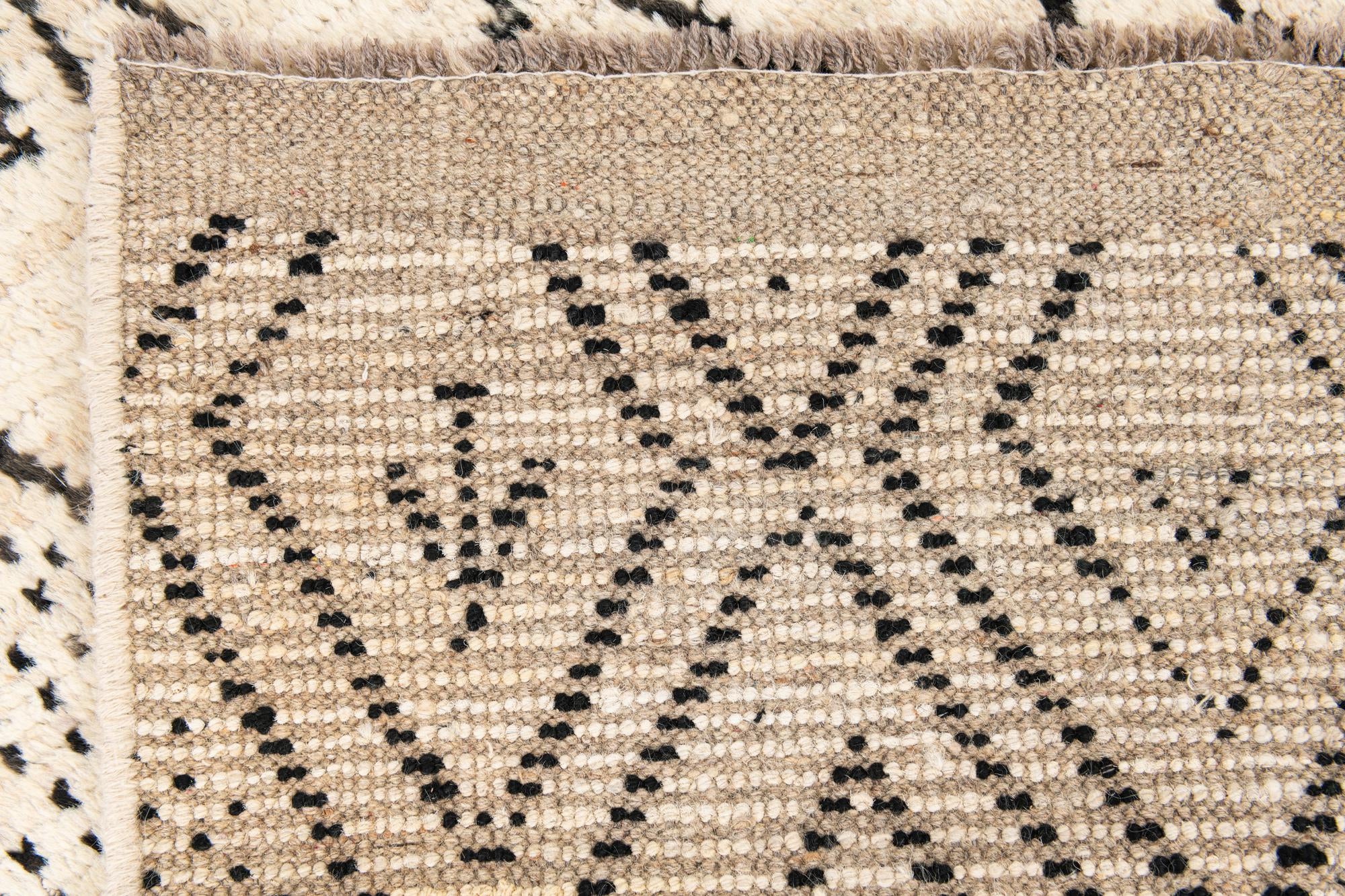 2' 9 x 13' 7 Hand Knotted Moroccan Wool Runner Rug