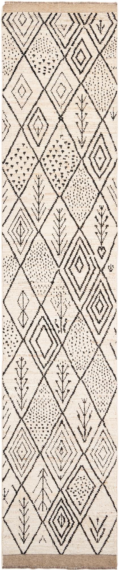 2' 9 x 13' 7 Hand Knotted Moroccan Wool Runner Rug