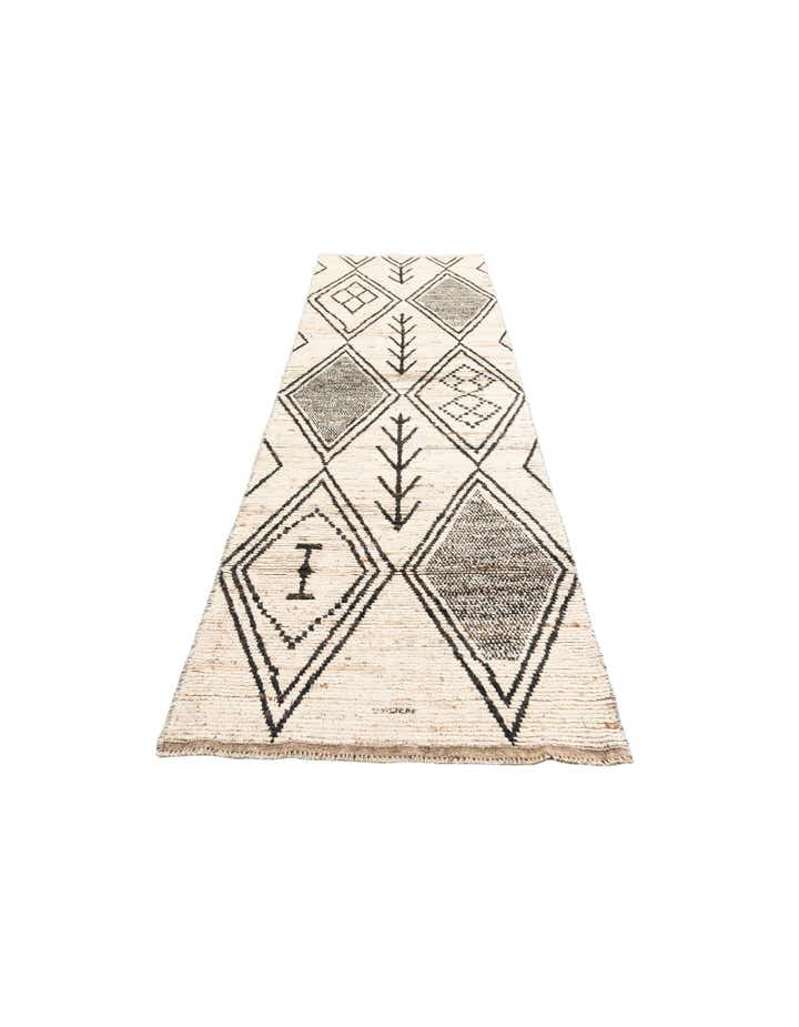 3' 5 x 12' 2 Hand Knotted Moroccan Wool Runner Rug