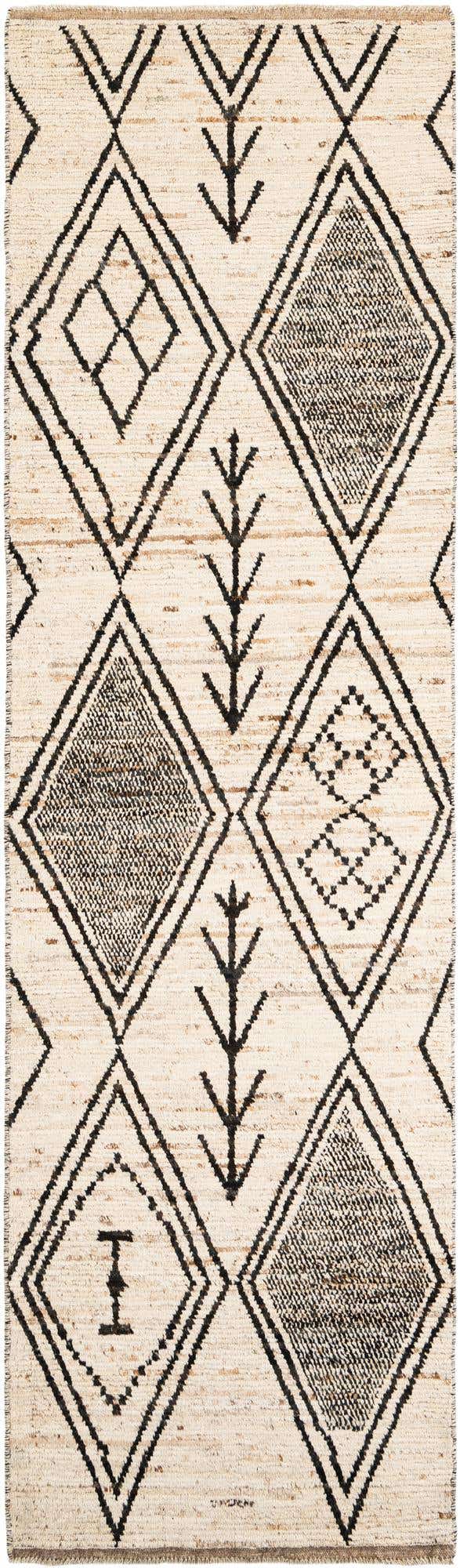 3' 5 x 12' 2 Hand Knotted Moroccan Wool Runner Rug