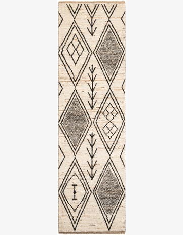 3' 5 x 12' 2 Hand Knotted Moroccan Wool Runner Rug