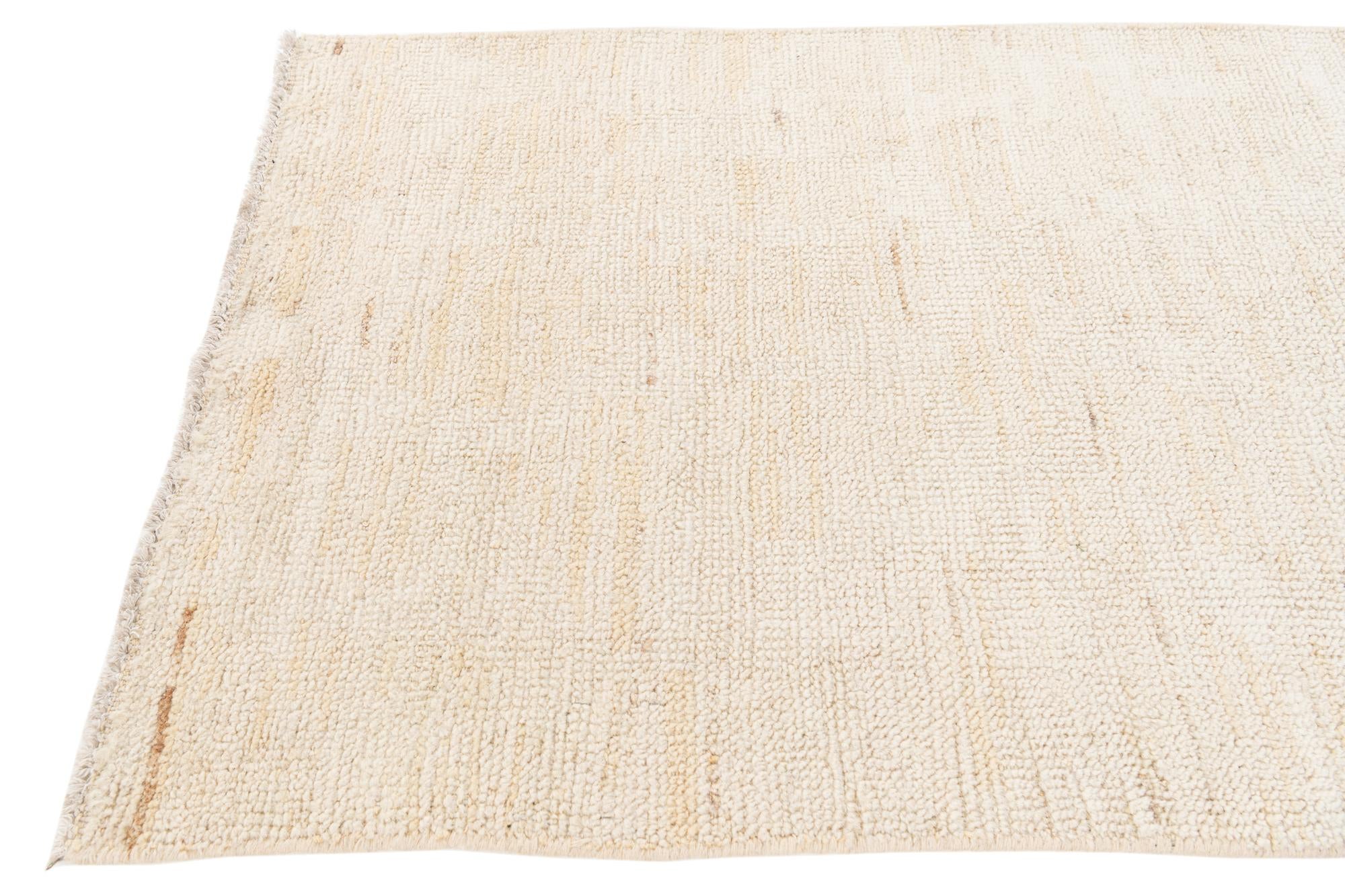 2' 7 x 10' 3 Hand Knotted Moroccan Wool Runner Rug