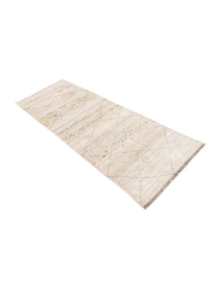 2' 8 x 7' 10 Hand Knotted Moroccan Wool Runner Rug