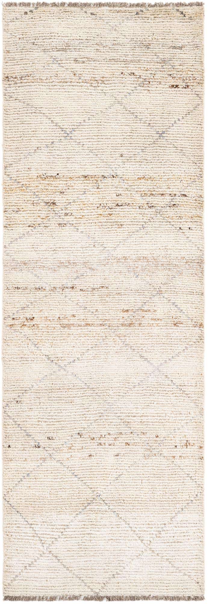 2' 8 x 7' 10 Hand Knotted Moroccan Wool Runner Rug