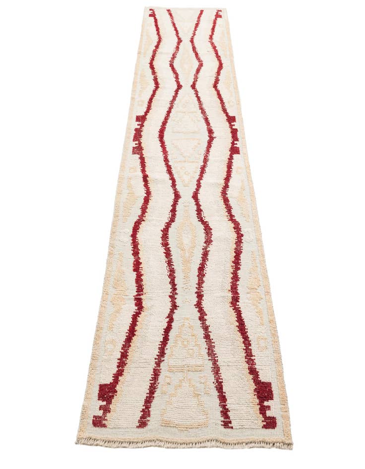 Detail image of 3' 3 x 12' 3  Hand Knotted Moroccan Wool Runner Rug