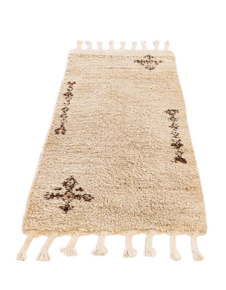 Detail image of 2' 3 x 4' 6  Hand Knotted Moroccan Wool Runner Rug