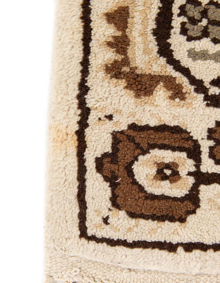 Detail image of 2' 5 x 4' 8  Hand Knotted Moroccan Wool Runner Rug