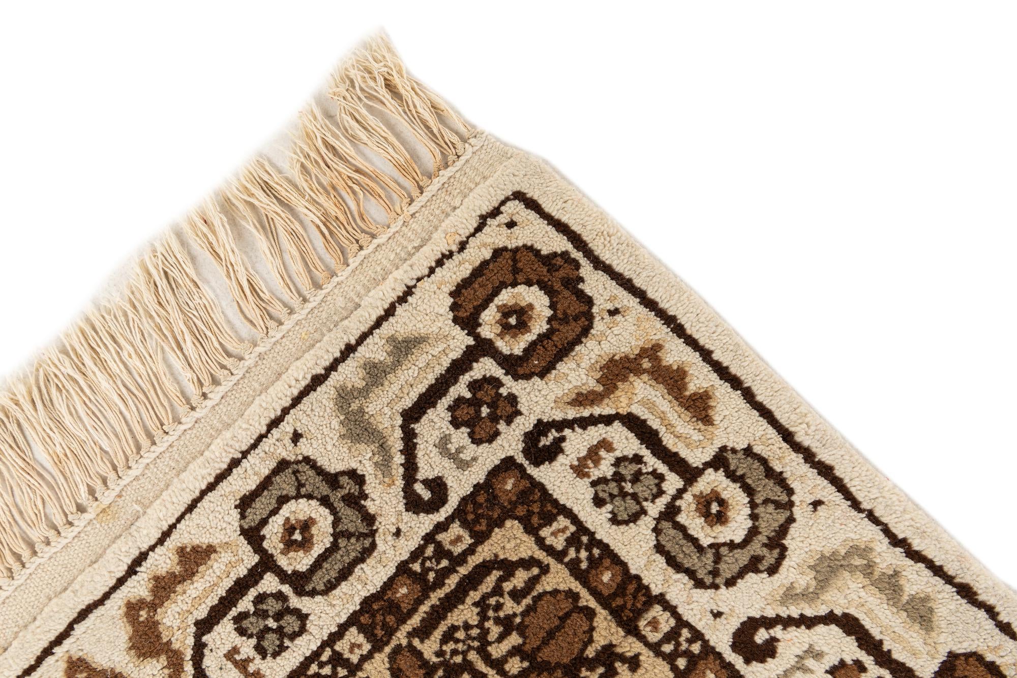 2' 5 x 4' 8 Hand Knotted Moroccan Wool Runner Rug