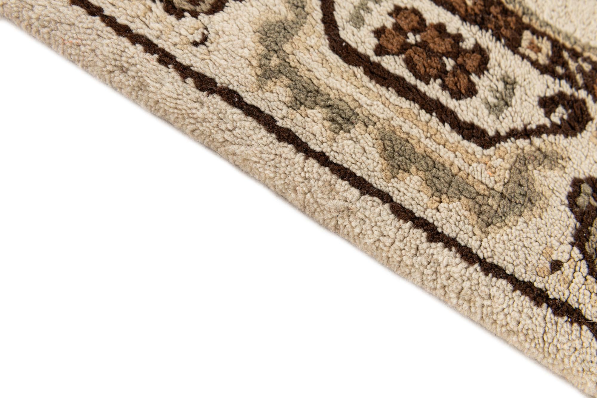 2' 5 x 4' 8 Hand Knotted Moroccan Wool Runner Rug