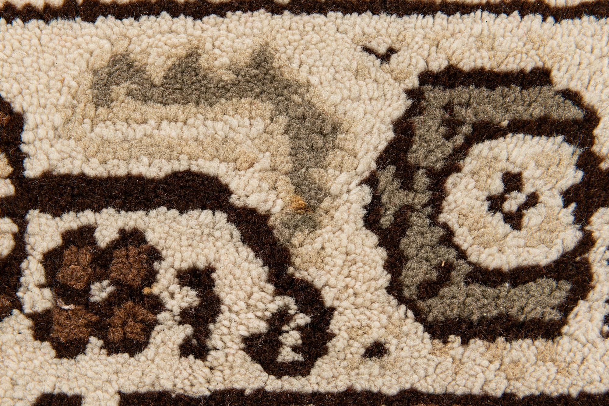 2' 5 x 4' 8 Hand Knotted Moroccan Wool Runner Rug