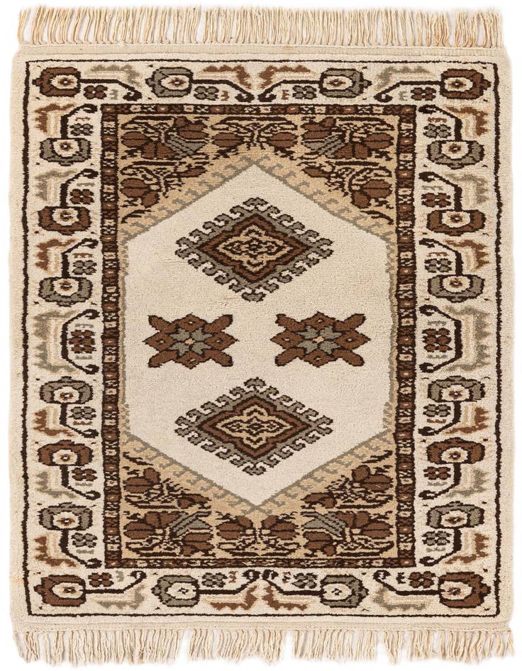 Detail image of 2' 5 x 4' 8 Hand Knotted Moroccan Wool Runner Rug