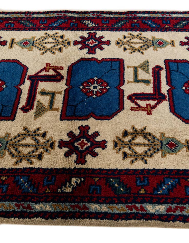 Detail image of 3' 4 x 9' 6  Hand Knotted Moroccan Wool Runner Rug