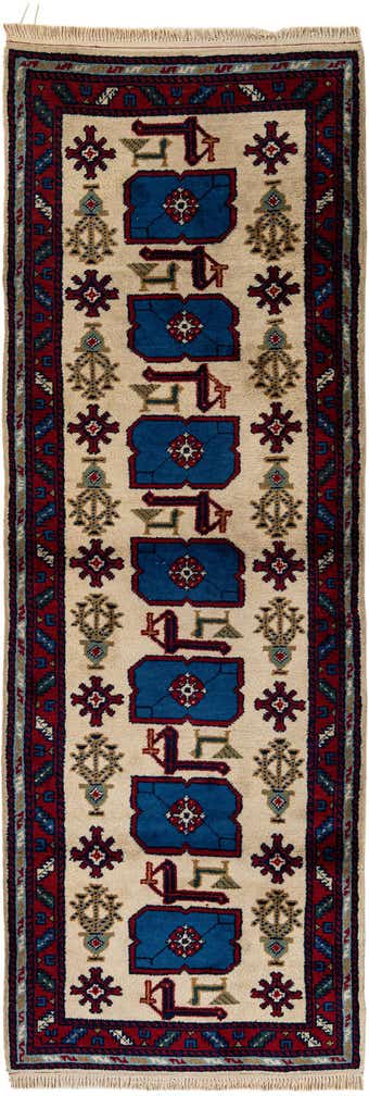 3' 4 x 9' 6 Hand Knotted Moroccan Wool Runner Rug