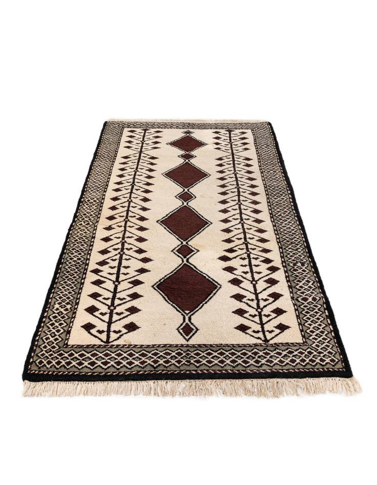 Detail image of 3' 4 x 6' 8  Hand Knotted Moroccan Wool Runner Rug