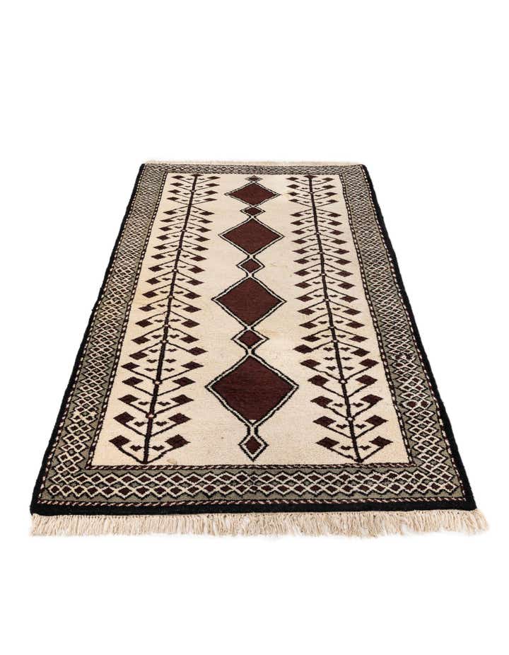 3' 4 x 6' 8 Hand Knotted Moroccan Wool Runner Rug