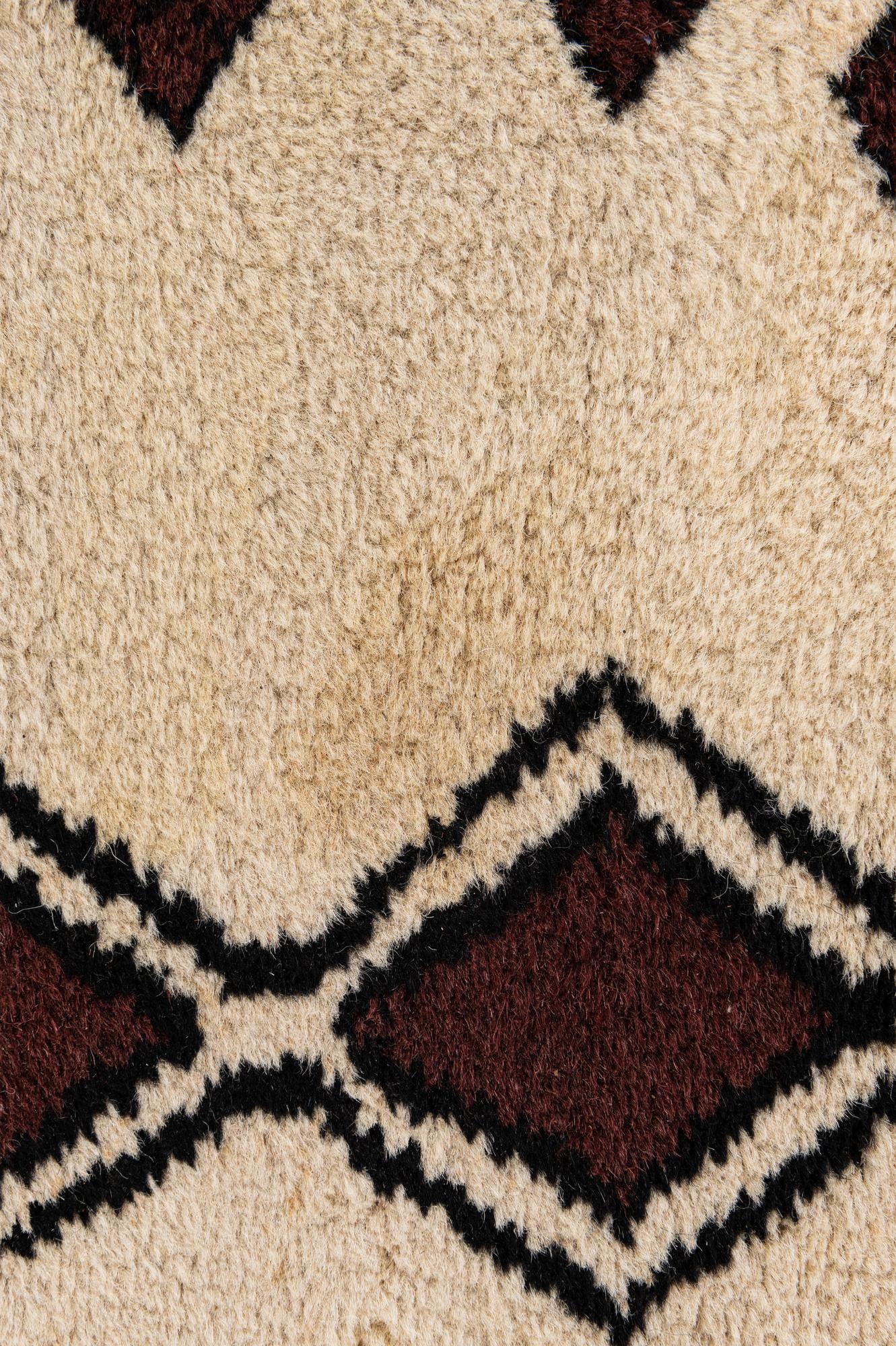 3' 4 x 6' 8 Hand Knotted Moroccan Wool Runner Rug