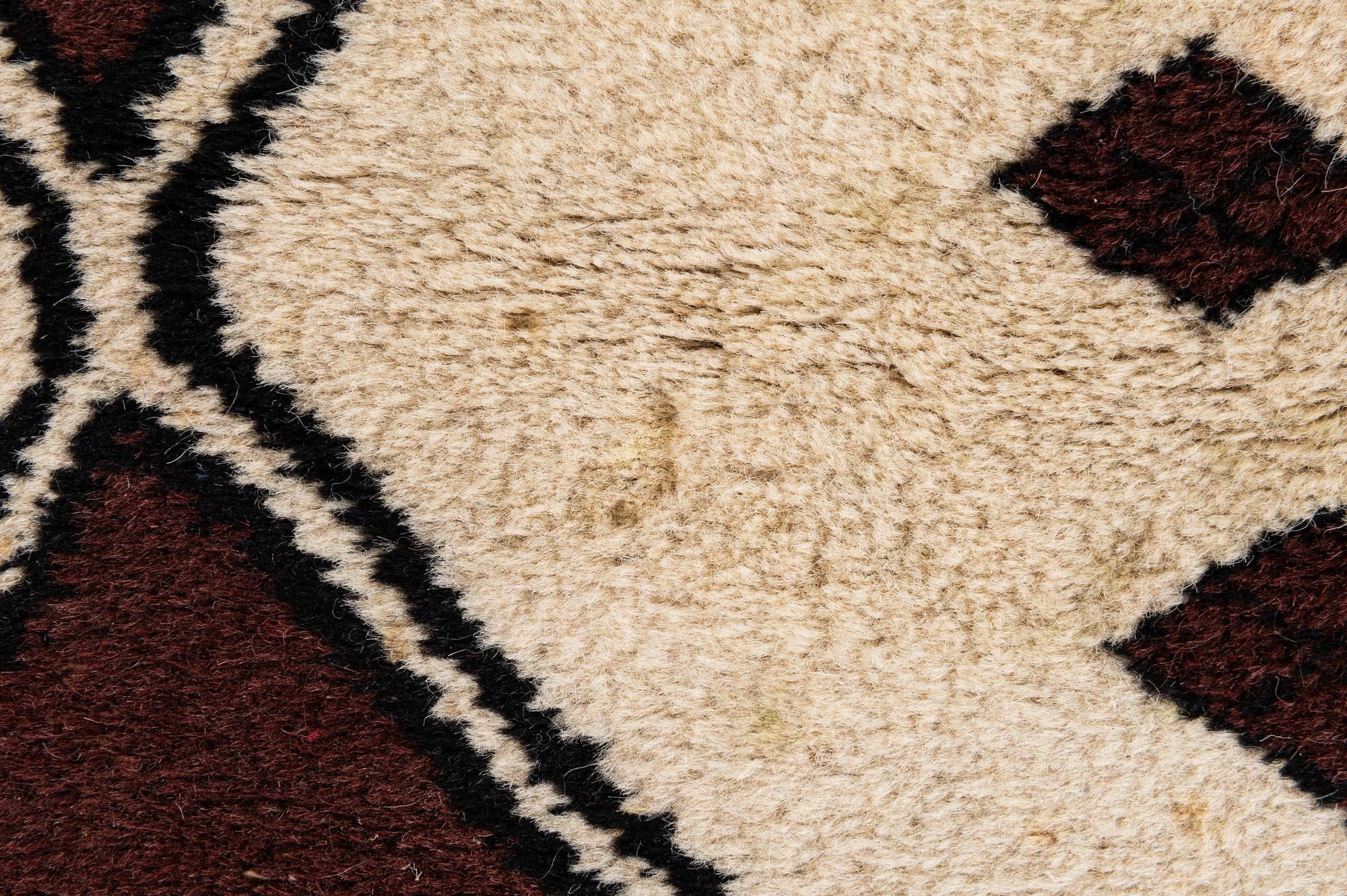 3' 4 x 6' 8 Hand Knotted Moroccan Wool Runner Rug