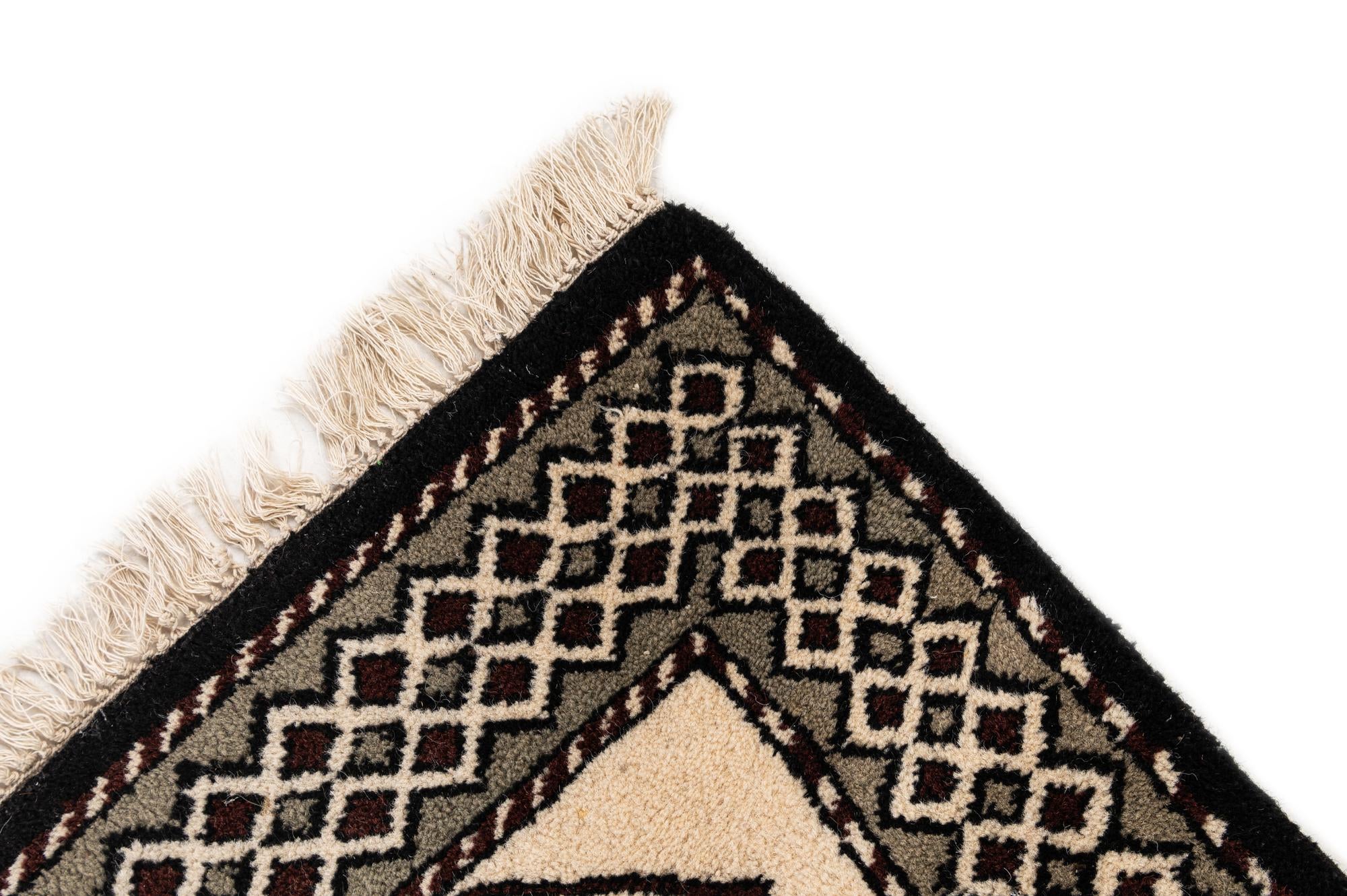 3' 4 x 6' 8 Hand Knotted Moroccan Wool Runner Rug