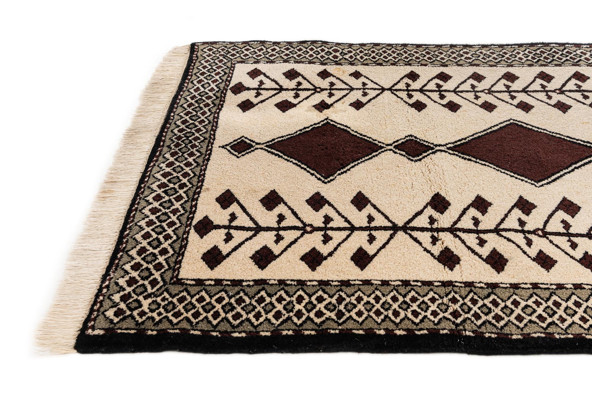 3' 4 x 6' 8 Hand Knotted Moroccan Wool Runner Rug