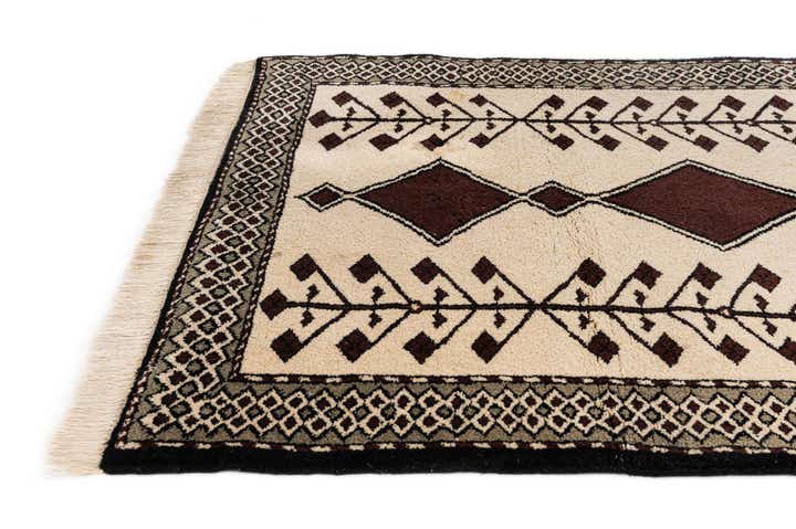 3' 4 x 6' 8 Hand Knotted Moroccan Wool Runner Rug