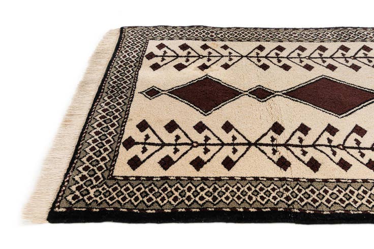 Detail image of 3' 4 x 6' 8 Hand Knotted Moroccan Wool Runner Rug