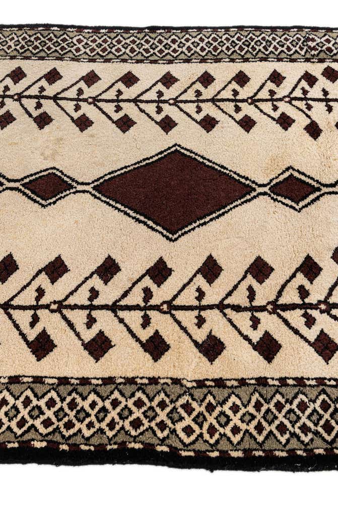 3' 4 x 6' 8 Hand Knotted Moroccan Wool Runner Rug