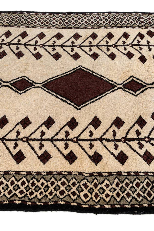 Detail image of 3' 4 x 6' 8 Hand Knotted Moroccan Wool Runner Rug