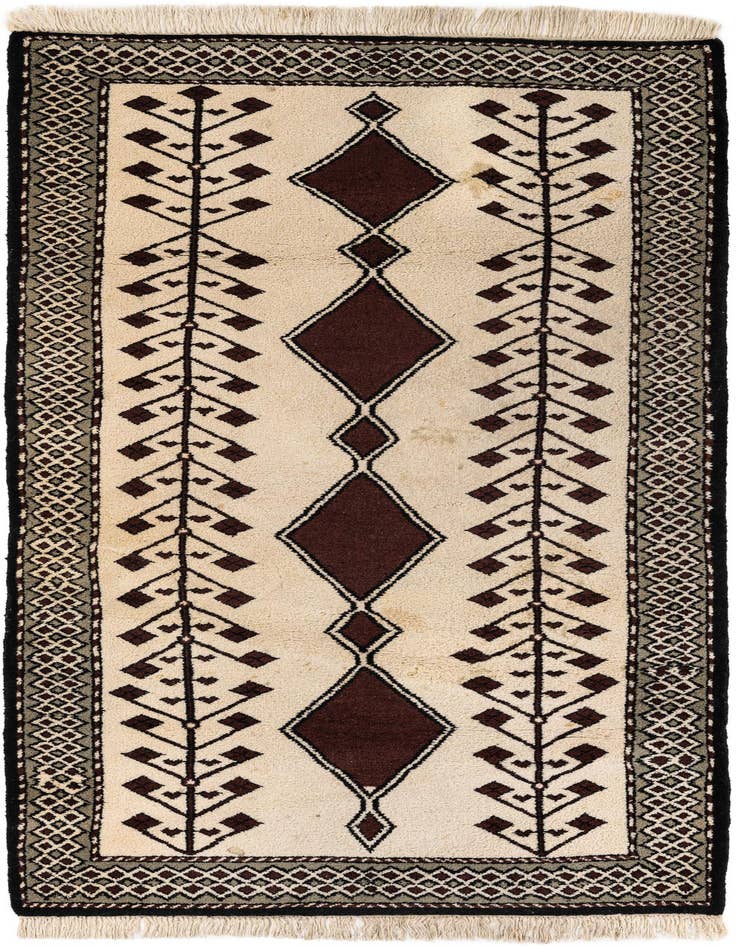 Detail image of 3' 4 x 6' 8 Hand Knotted Moroccan Wool Runner Rug