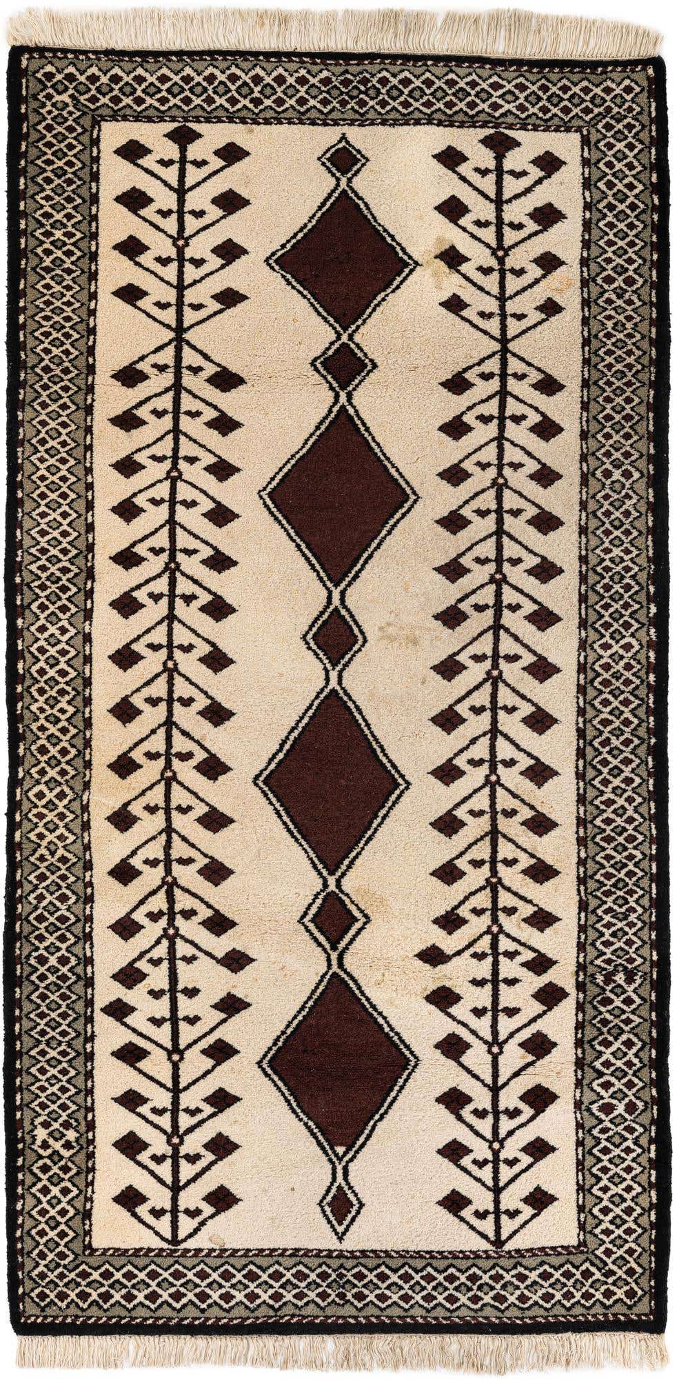 3' 4 x 6' 8 Hand Knotted Moroccan Wool Runner Rug