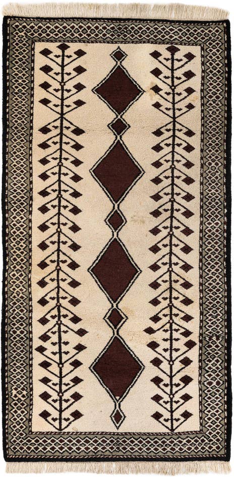 Detail image of 3' 4 x 6' 8 Hand Knotted Moroccan Wool Runner Rug