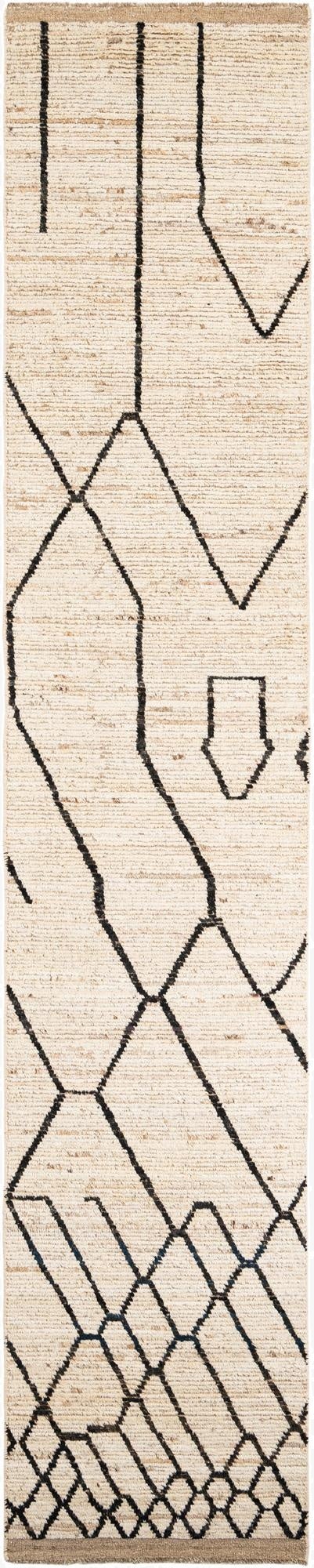 2' x 15' 3  Hand Knotted Moroccan Wool Runner Rug