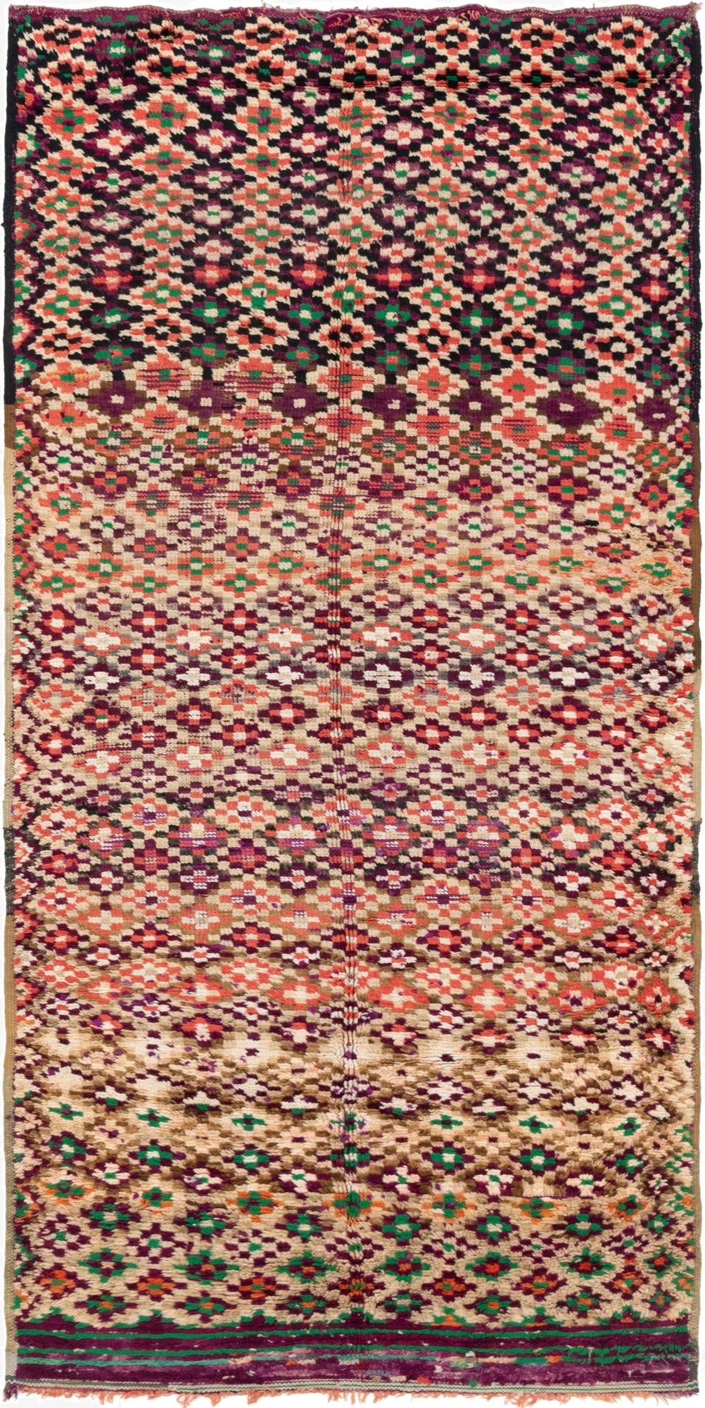 5' x 11'  Hand Knotted Moroccan Wool Runner Rug