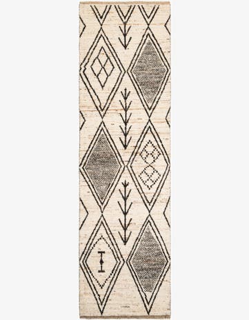 3' 5 x 12' 2 Hand Knotted Moroccan Wool Runner Rug