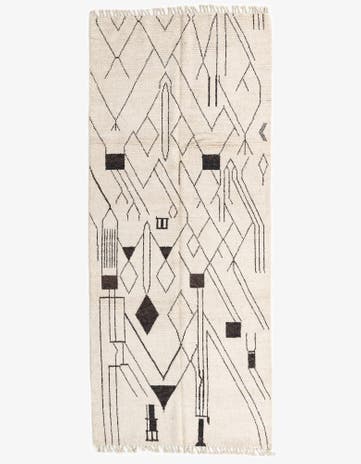 5' 2 x 12' 2 Hand Knotted Moroccan Wool Runner Rug