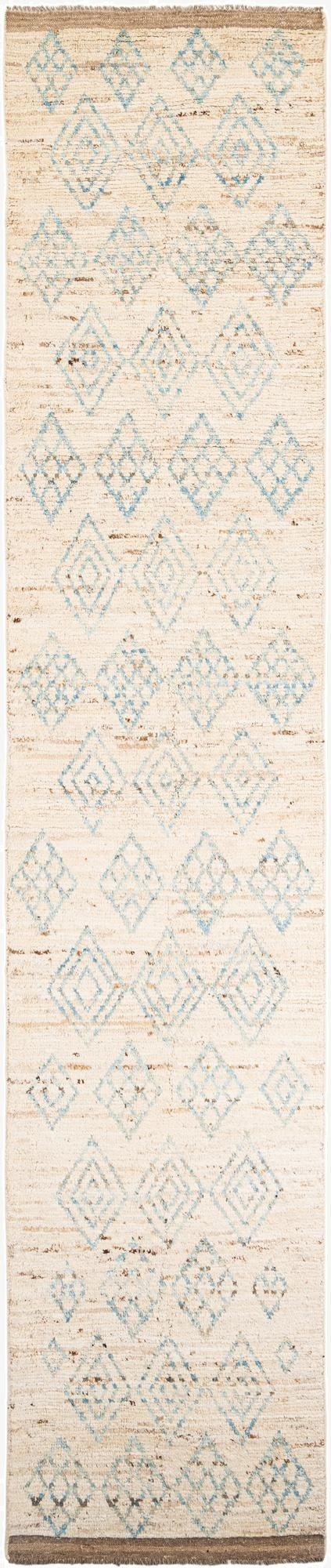 3' 1 x 15' 10  Hand Knotted Moroccan Wool Runner Rug