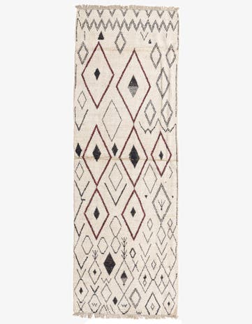 4' 2 x 12' Hand Knotted Moroccan Wool Runner Rug
