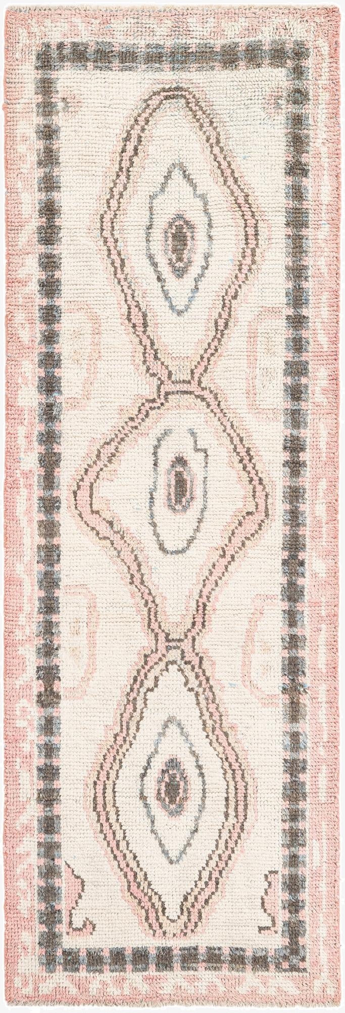 2' 9 x 8'  Hand Knotted Moroccan Wool Runner Rug