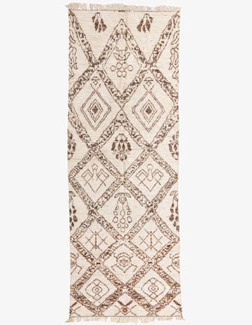4' 11 x 13' 7 Hand Knotted Moroccan Wool Runner Rug