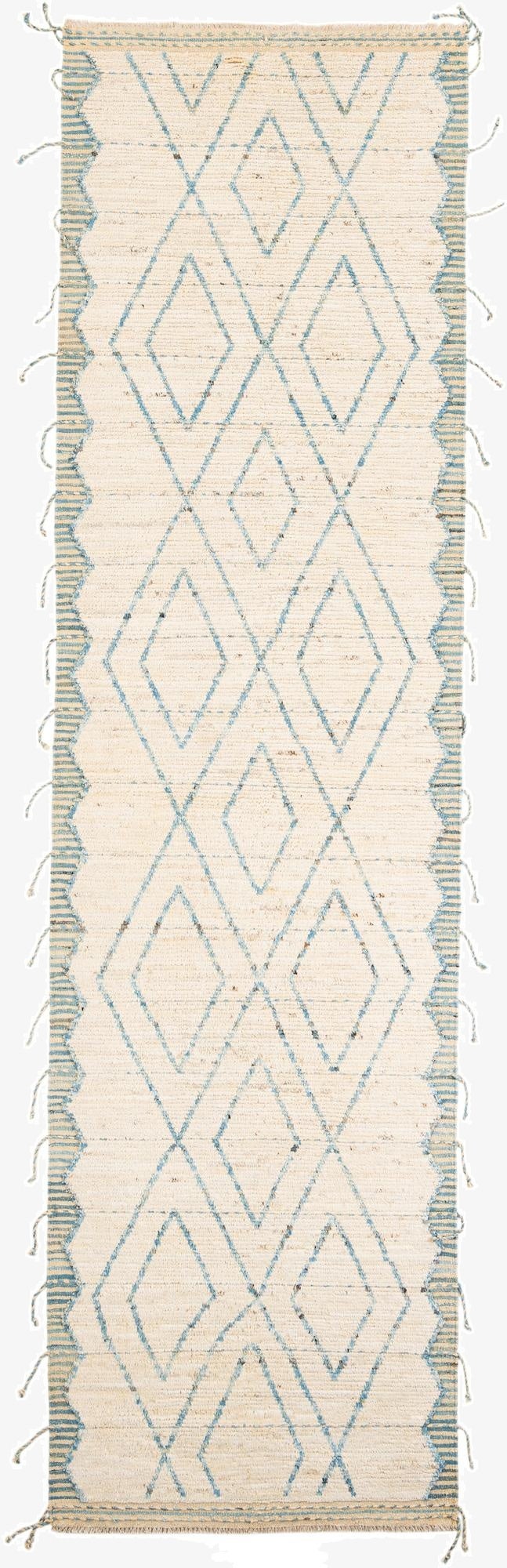 3' 7 x 13'  Hand Knotted Moroccan Wool Runner Rug