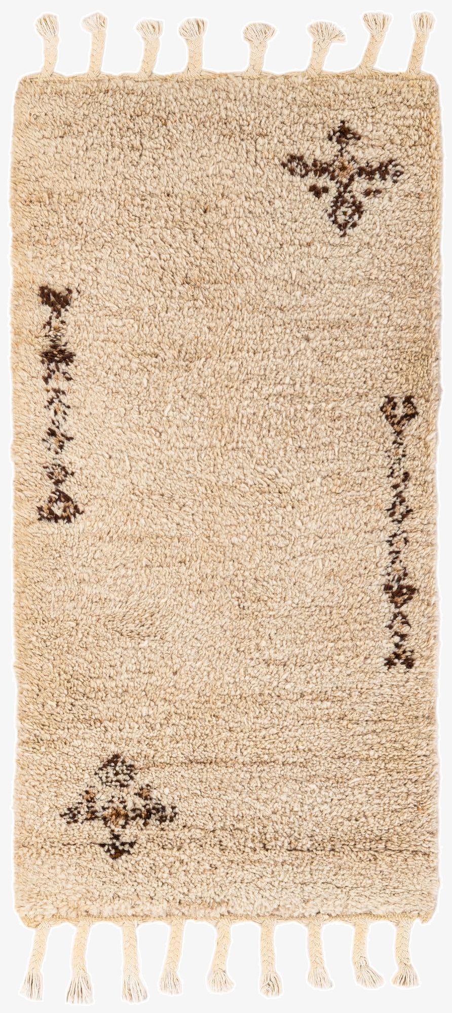 2' 3 x 4' 6  Hand Knotted Moroccan Wool Runner Rug