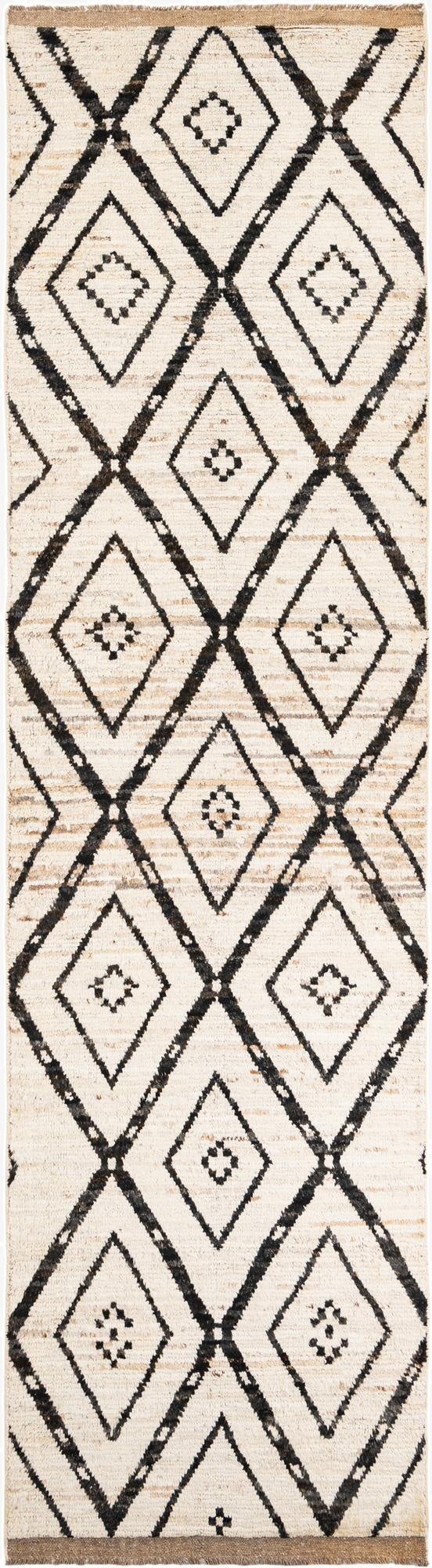 3' 5 x 12' 10  Hand Knotted Moroccan Wool Runner Rug