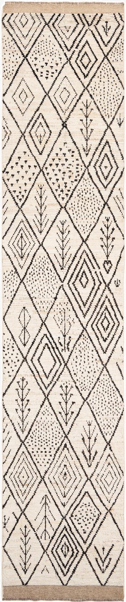 2' 9 x 13' 7  Hand Knotted Moroccan Wool Runner Rug