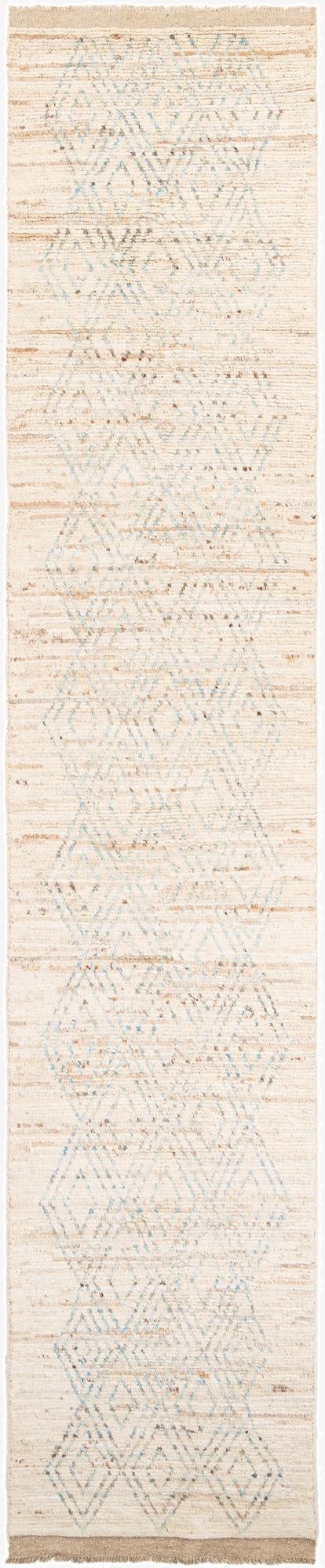 3' 1 x 16'  Hand Knotted Moroccan Wool Runner Rug