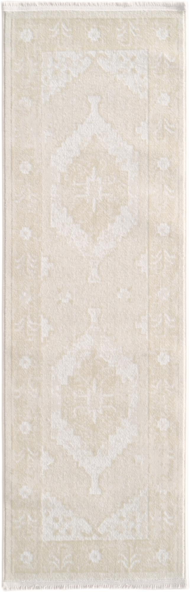 Ivory Nain Design Runner Rug