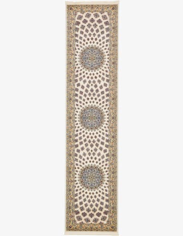 Ivory Nain Design Runner Rug