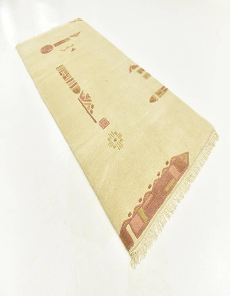 Detail image of 4' 7 x 9' 10  Hand Knotted Nepal Wool Runner Rug