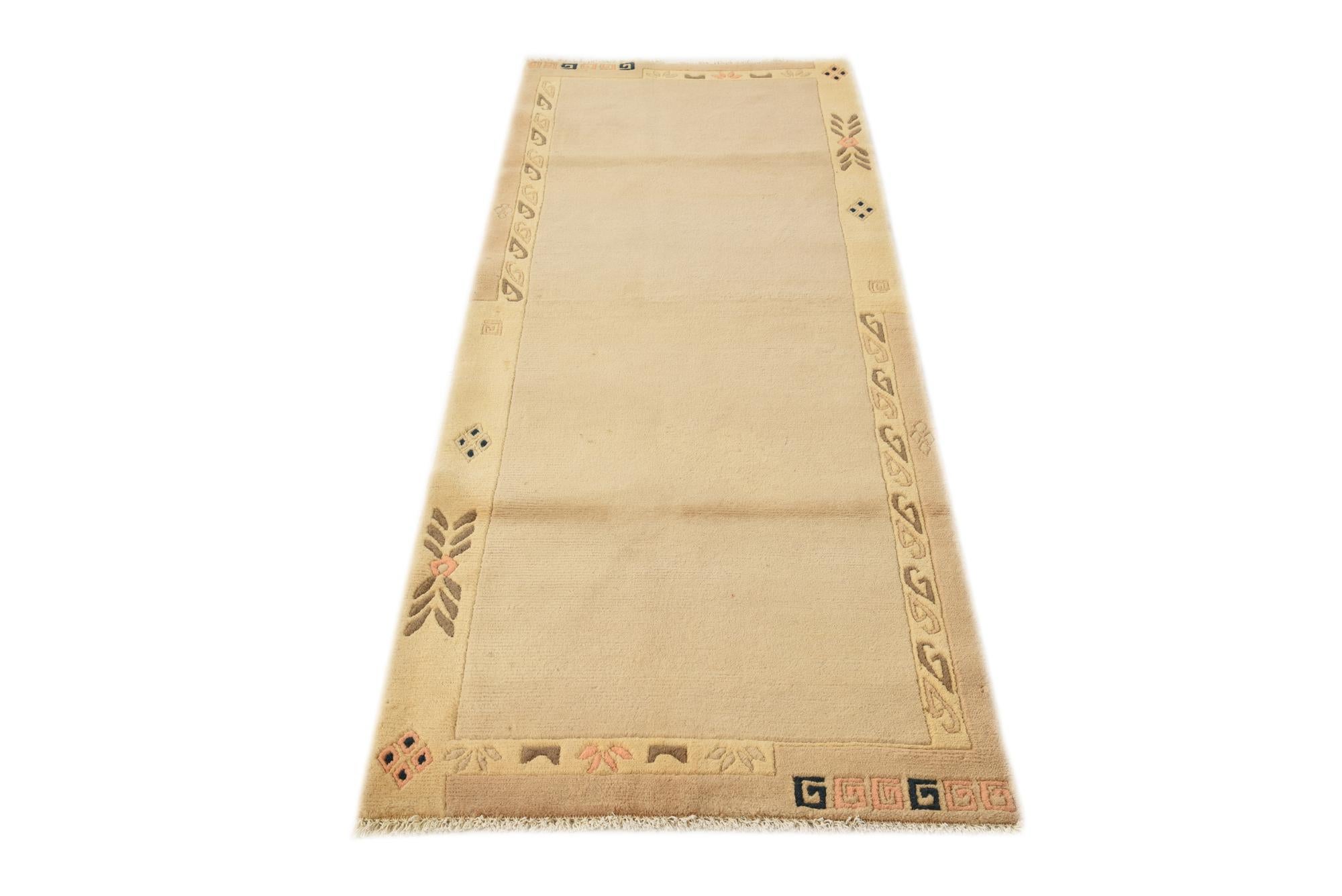 2' 9 x 7' 10 Hand Knotted Nepal Wool Runner Rug