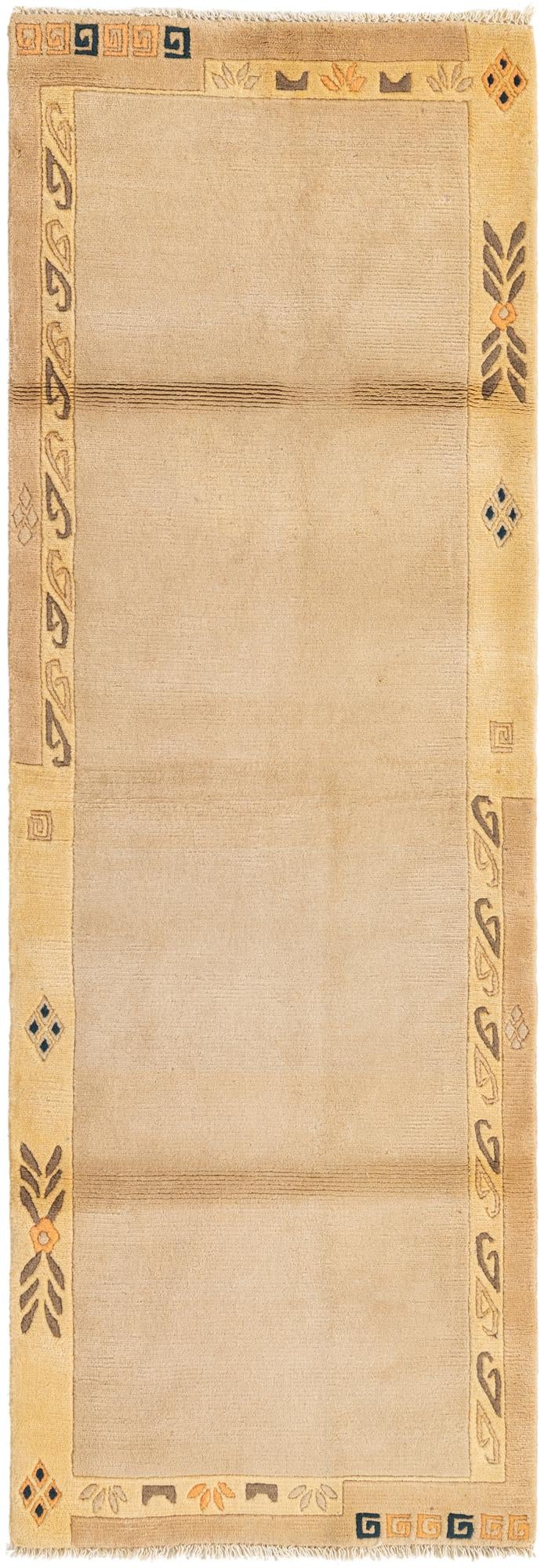 2' 9 x 7' 10 Hand Knotted Nepal Wool Runner Rug