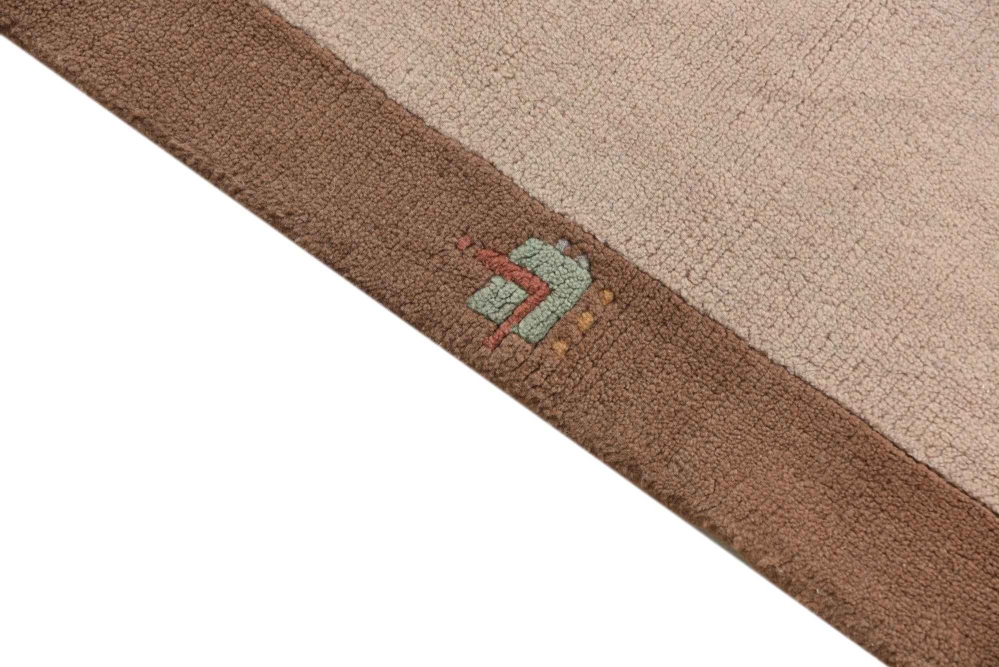 2' 4 x 4' 9 Hand Knotted Nepal Wool Runner Rug