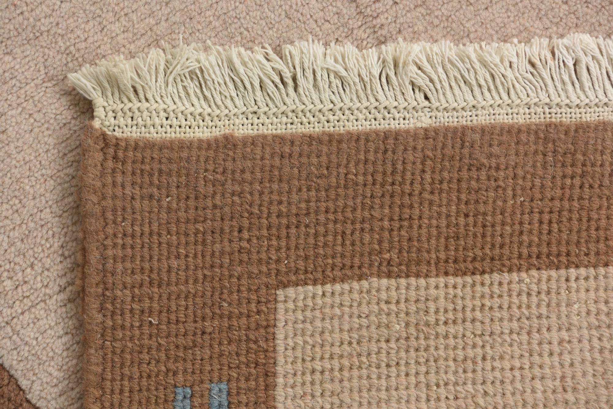 2' 4 x 4' 9 Hand Knotted Nepal Wool Runner Rug